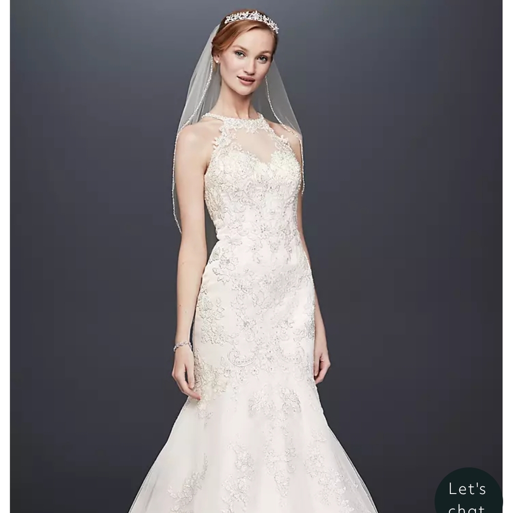 David's Bridal White Lace Wedding Dress